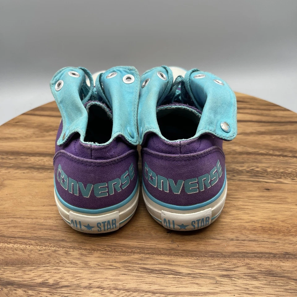 Converse Chuck Taylor All Star Shoes Womens 8.5 Purple Teal Fold Casual Skate - Image 4 of 4