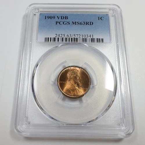 1909 P VDB PCGS MS63 RD RED - Lincoln Wheat Penny Cent 1c US Coin #56797A