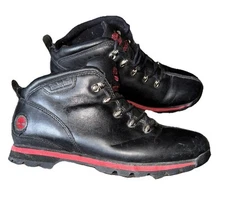 Timberland Hiking Boots Shoes Leather Black Red Gorpcore Women’s 8.5 95134  8322