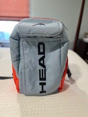 HEAD Rebel Radical Tennis Grey & Hot Orange Backpack w/ Racket