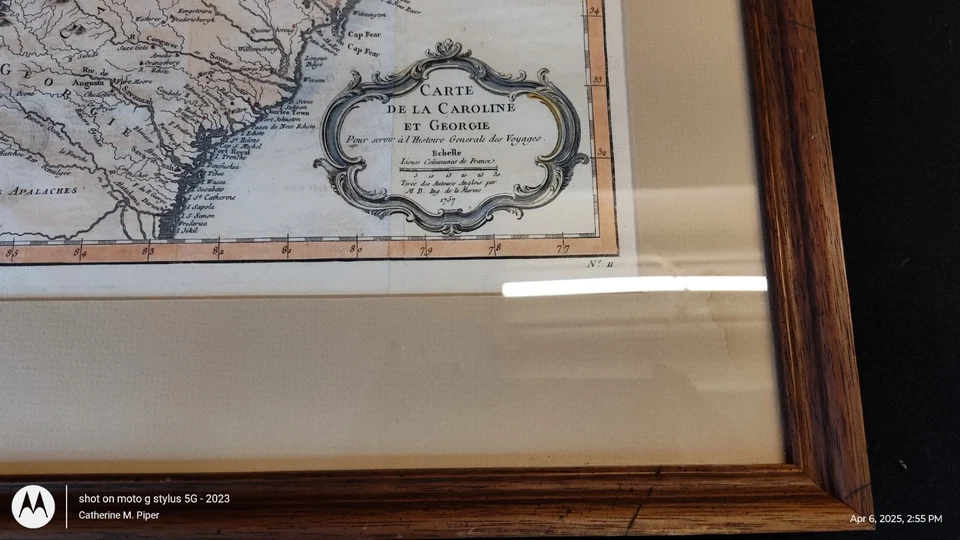 CAROLINA & GEORGIA - CARTA DE LA CAROLINE ET GEORGIE DE BELLIN, PARÍS 1757. Foto 3 de 4