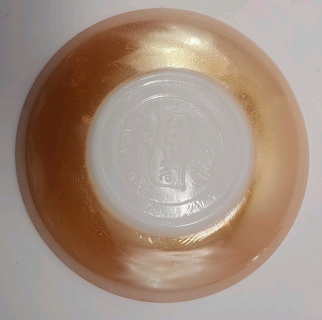 Vintage 4 Glasbake By Jeanette Glass Marigold Lustreware Plates 1960s-1970s