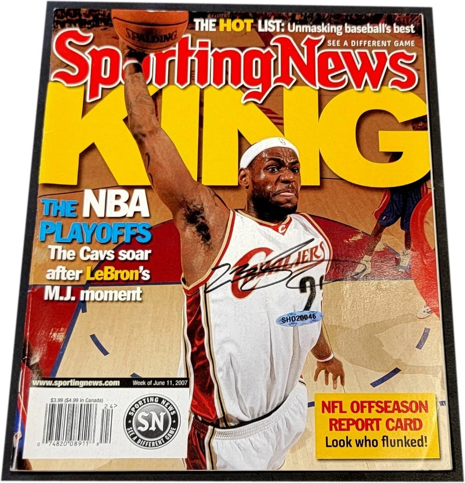 Lebron James Signed Autographed Sporting News Magazine Cavs KING June 2007 UDA