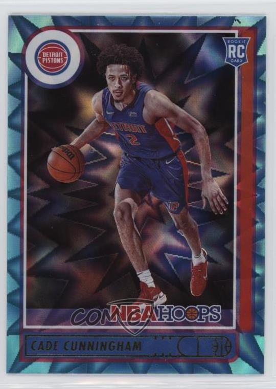 2021-22 Panini NBA Hoops Rookies Teal Explosion Cade Cunningham #201 c8r
