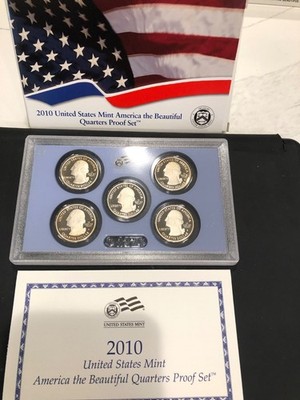 2010-S US Mint Quarter Proof Set America the Beautiful ATB 5 Coins Box COA OGP