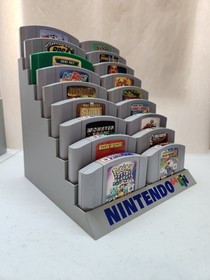 Nintendo 64 (N64) 18 Cartridge Display Stand (UV Printed Logo)