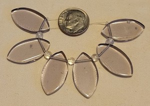 L882 24mm pressed glass oval beads. will combine to save on shipping 