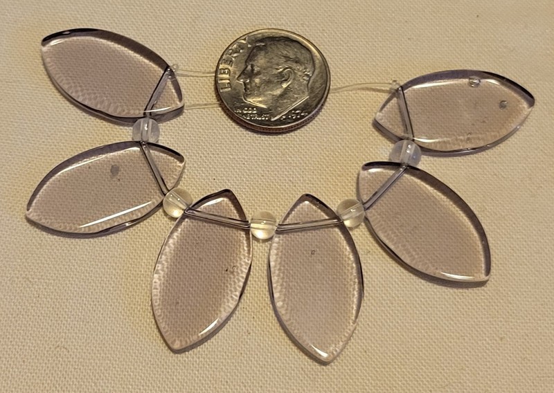 L882 24mm pressed glass oval beads. will combine to save on shipping 