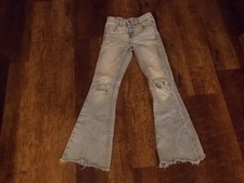Girls BKE Youth Buckle jeans size 10 regular flare distressed Light Blue 2