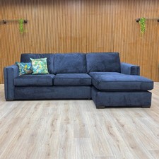 ‘Chelsea' Corner Chaise Sofa Navy Blue Kingston Fabric Large Right Hand Open End