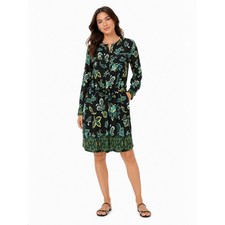 *NWT* Liz Claiborne Shirt Dress Womens 2X Black Paisley Floral Button Front Midi