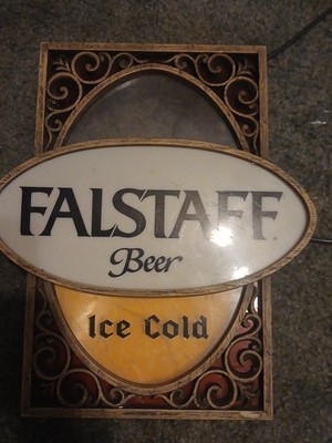 Falstaff Beer ''Ice Cold'' Vintage Lighted Advertising Sign Breweriana
