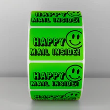 Happy Mail Inside Stickers Labels Smiley Face Packaging Seals