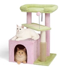 Cat Tree Tower 27.5in Indoor with Cat Scratching Post, Cozy Condo, Toy Balls