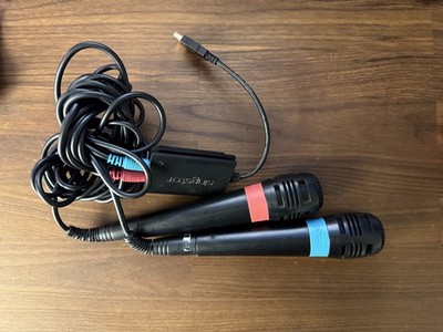 ps3/ps4 WIRELESS SINGSTAR MICS x2 Microphones Official 2 Mics + USB Hub Receiver
