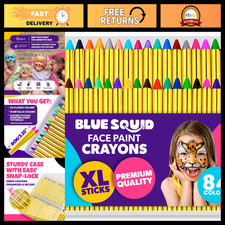 84pcs Face Paint Crayons for Kids - Safe, Metallic  Classic Colors for Parties,