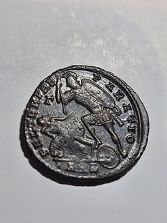 CONSTANTIUS II VINTAGE 348AD Antioch Ancient Roman Coin HORSEMAN SPEARED