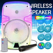8'' Wireless Portable Party Bluetooth PA Speaker With Stand, Microphone  Remote