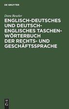 Dora Beseler Englisch-Deutsches Und Deutsch-Englisches Taschenwörterbuch (Relié)