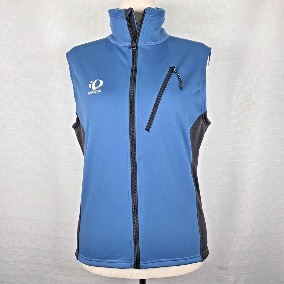 Pearl Izumi Blue/Black Cycling Vest Women's Large Fleece Lined Outdoors - Image 2 of 4