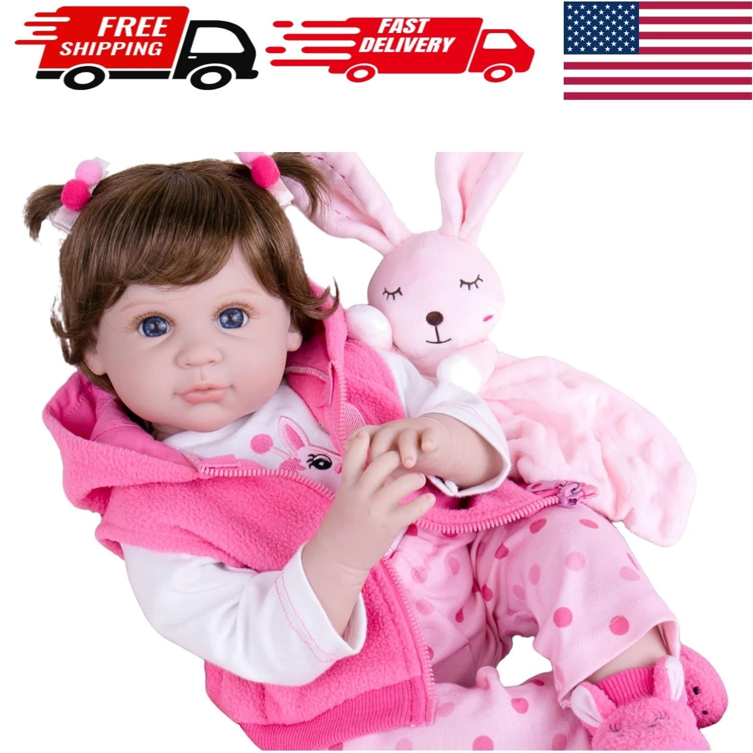 22-Inch Lifelike Reborn Baby Doll with Weighted Body & Accessories for Kids