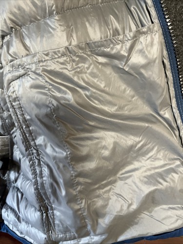 Chaqueta acolchada Michael Kors para hombre sin etiquetas L-28 W 24 verde azulado oscuro bolsillo interior - Imagen 14 de 15