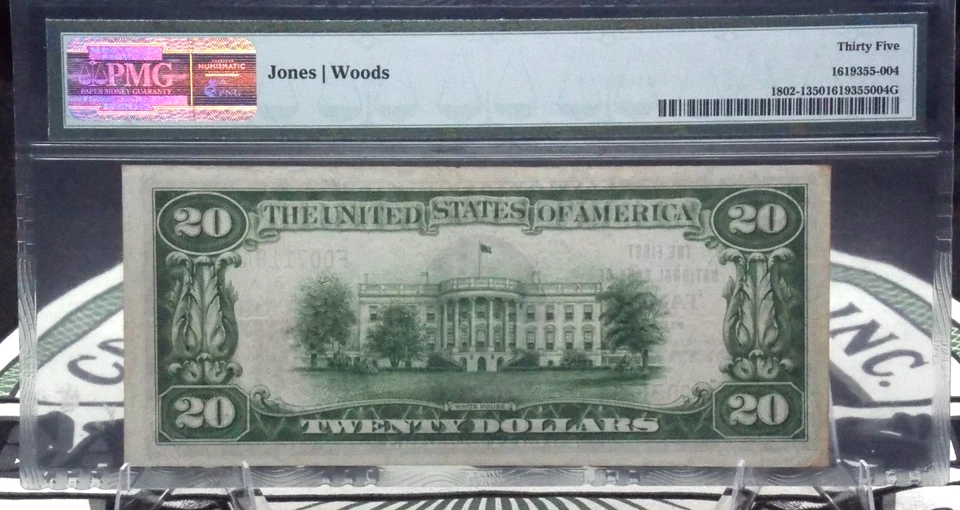 1929 $20 FRN National Currency *TAMPA* FL Ch#3497 PMG VF35 Choice Very Fine #004 - Image 4 of 4