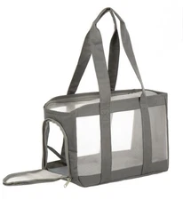 FurHaven Medium Durable Mesh Soft-Sided Pet Tote Carrier, Gray