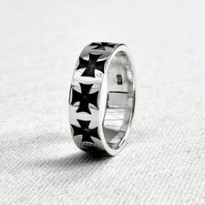 Handcrafted 925 Sterling Silver Templar Cross Ring Knight Seal Crusader Ring