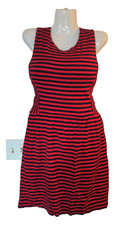 J. Crew Women’s Red & Black Striped Sleeveless Bodycon Dress Size M W004
