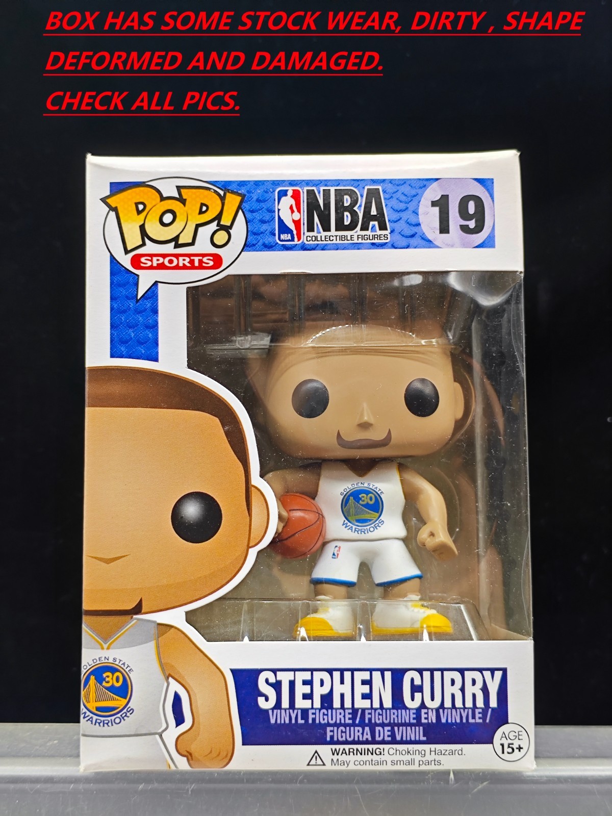 100% Authentic Funko Pop Stephen Curry #19 White Jersey Vinyl Figure