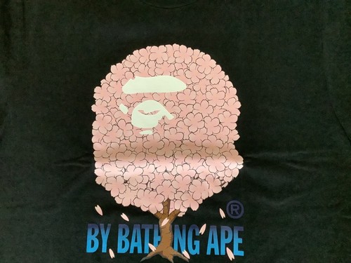 Authentic a bathing ape bape sakura by bathing ape tee #1 t shirt black L new - Picture 2 of 7