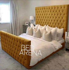 Plush Velvet Florida Bed Chesterfield Bed Upholstered Bed Double King Super King