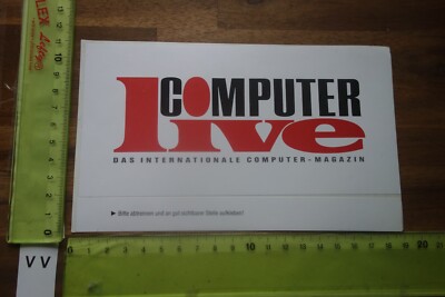 Alter Aufkleber Büro Computer Software Internet Magazin COMPUTER LIVE