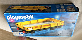 Playmobil 4126 PM Cargo Low Board Wagon Wagon (Yellow) with Original Box + ANL Excellent👍😉