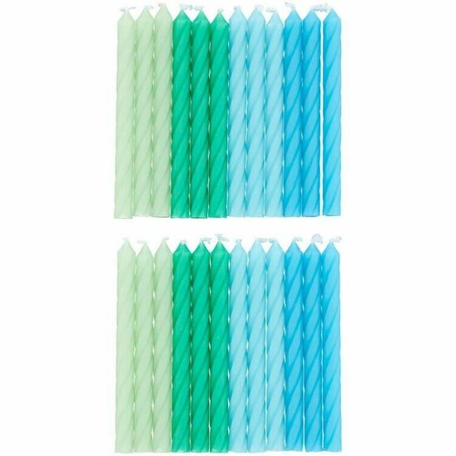 Cool Ombre Spiral 24 Ct Birthday Candles Blue Green - 第 2/3 張圖片