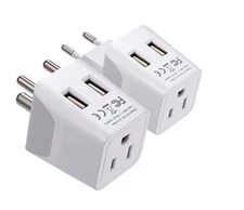 Ceptics India Travel Plug Set USA Socket Input - Type C and Type D  CTU-9C-10-PK