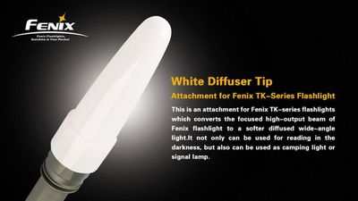 FENIX DIFF-TIP-TK Flashlight Diffuser Tip for TK Series Flashlight, Color White 