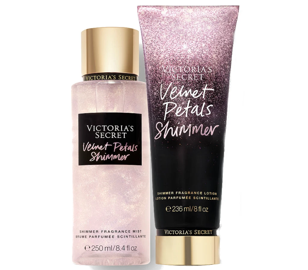 Victoria's Secret Velvet Petals Shimmer Fragrance Lotion + Fragrance Mist  Set