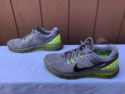 Men's NIKE Air Max 2013 US 9 EUR 42.5 Wolf Grey Volt Shoes