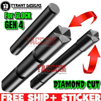 Tyrant Designs CNC BLACK Stainless Steel Pin Kit For Glok Gen 4 Diamond Cut PINS