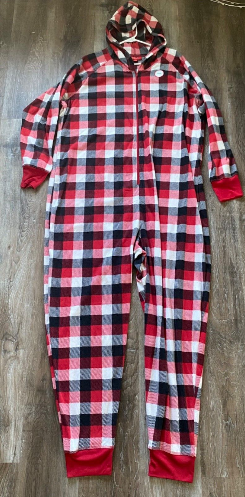 MACY'S Family PJs nwt Buffalo Check Hooded One Piece Pajamas~Women's Size 2X~NEW
