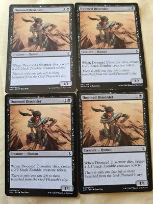 MTG - Doomed Dissenter - Amonkhet - Common - Playset (x 4 Karten) - NM