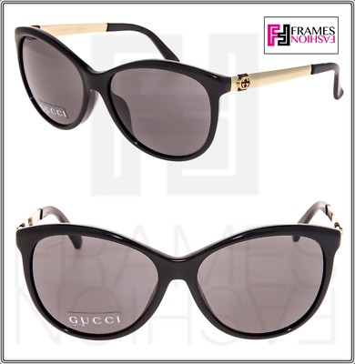 GUCCI GG3797FS Gold Black Textile Stripe Butterfly Metal  display picture 1