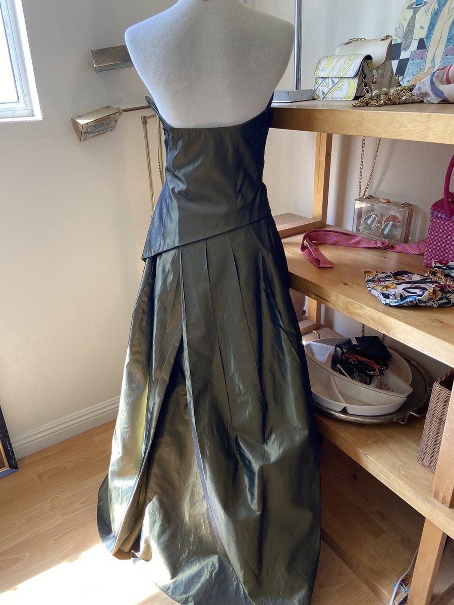 abs evening by allen schwartz green dress ABS by Allen Schwartz Green Maxi Dresses