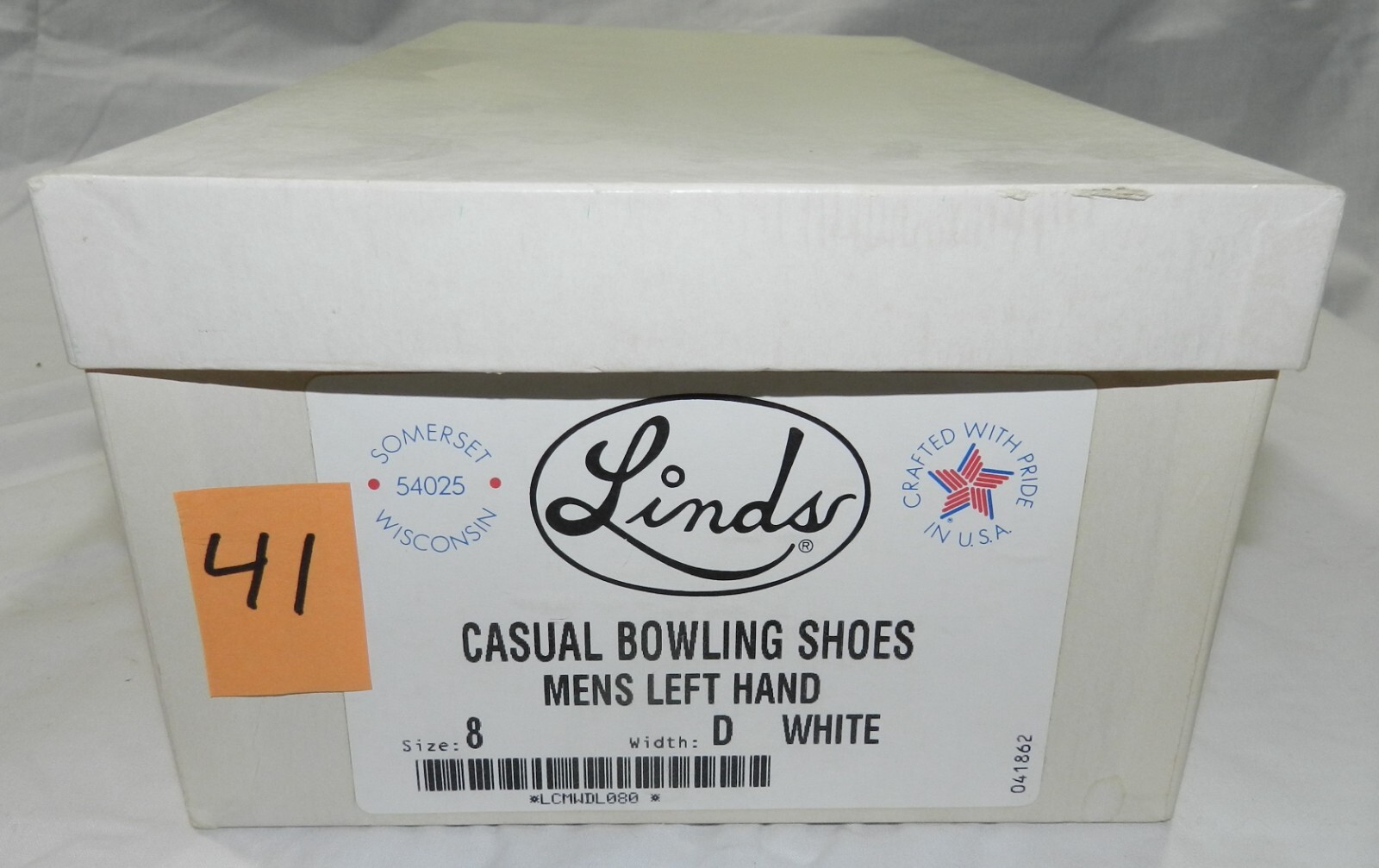 Lotto 41 Scarpe da bowling casual Linds nuove con scatola Uomo LH 8 D Bianco