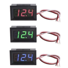 Voltmeter Tester Digital Test for DC 0-40V Red/Blue/Green A