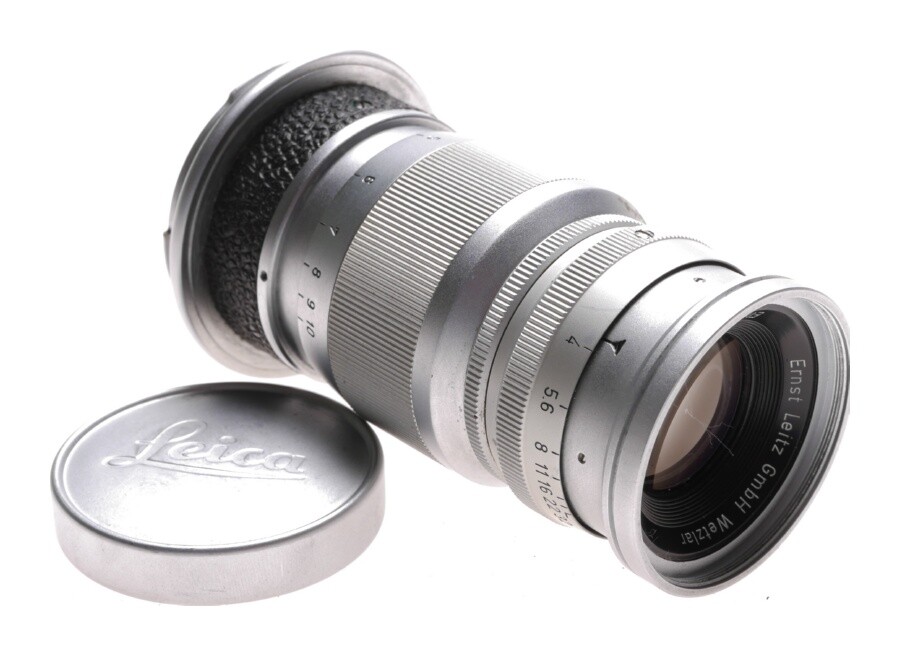 Leica m mount Elmar f=9cm 1:4 camera lens cap Leitz chrome 1:4 