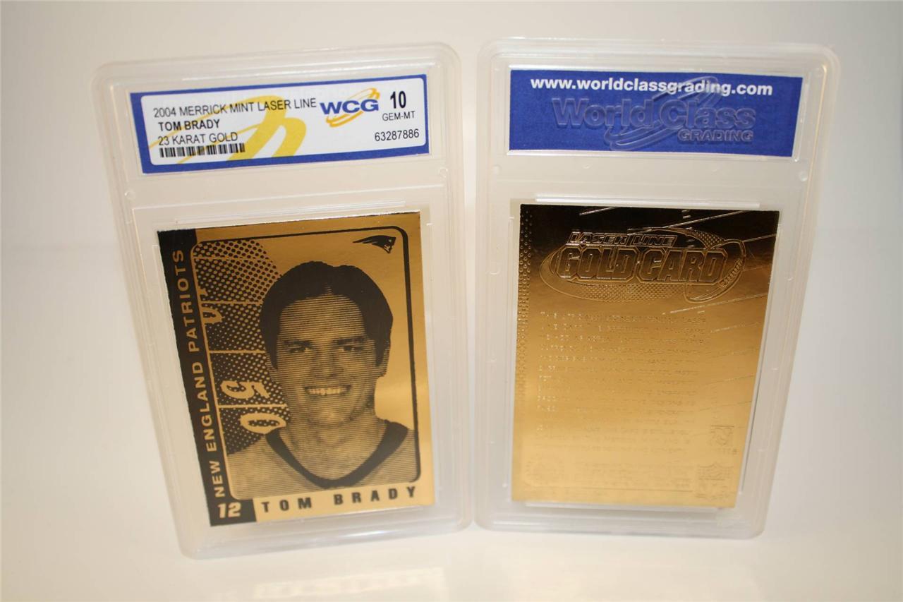 TOM BRADY 2004 Laser Line Gold Card NE Patriots NFL Graded GEM MINT 10