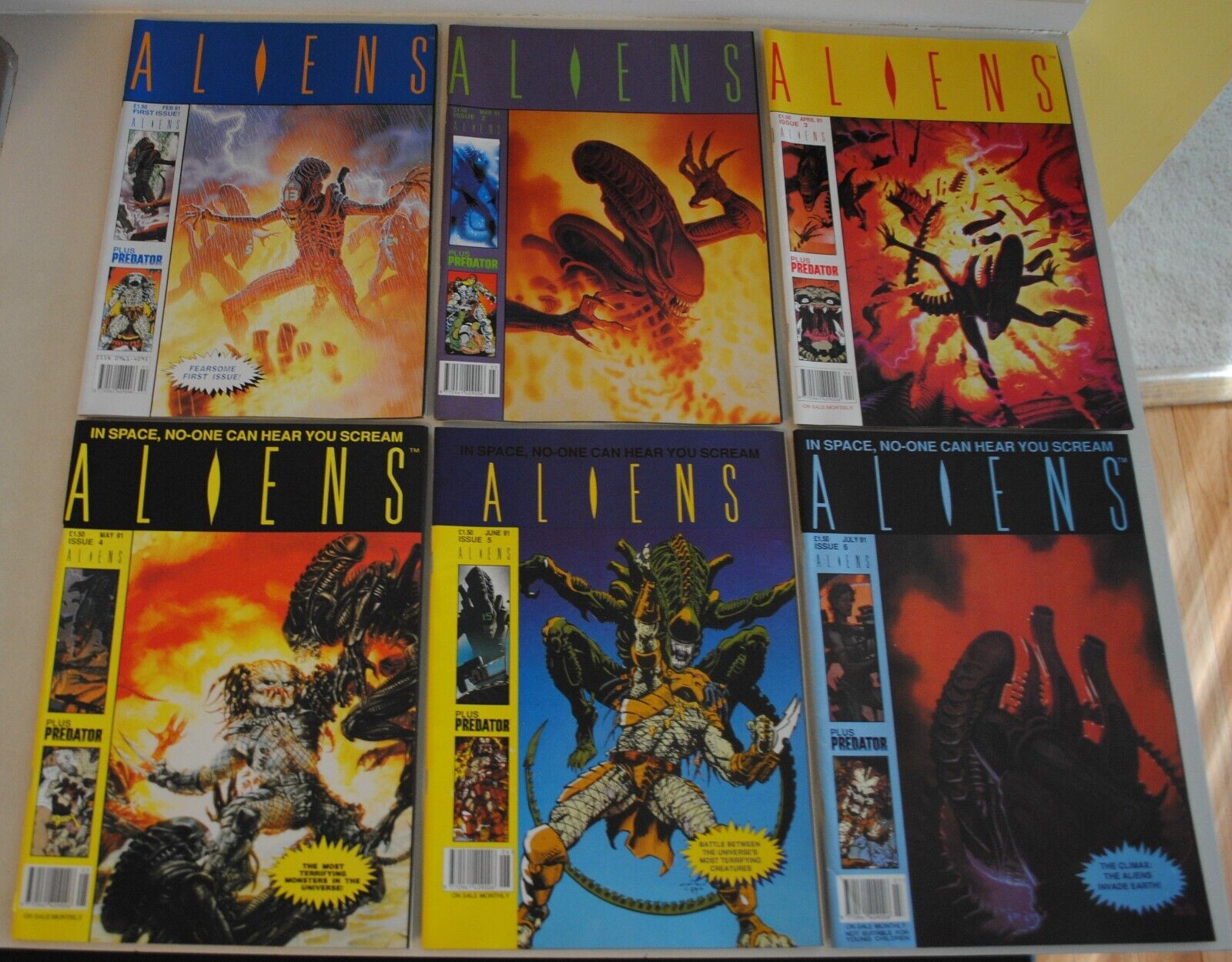 ALIENS #1 - #6 Trident Comics. 1991. Never Read. UK Editions